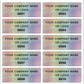 250 Custom Printed Asset Identification Security Stickers with Holographic Rainbow Finish Size 1.5" x  0.6" (38mm x 15mm) >Click on item details to customize.