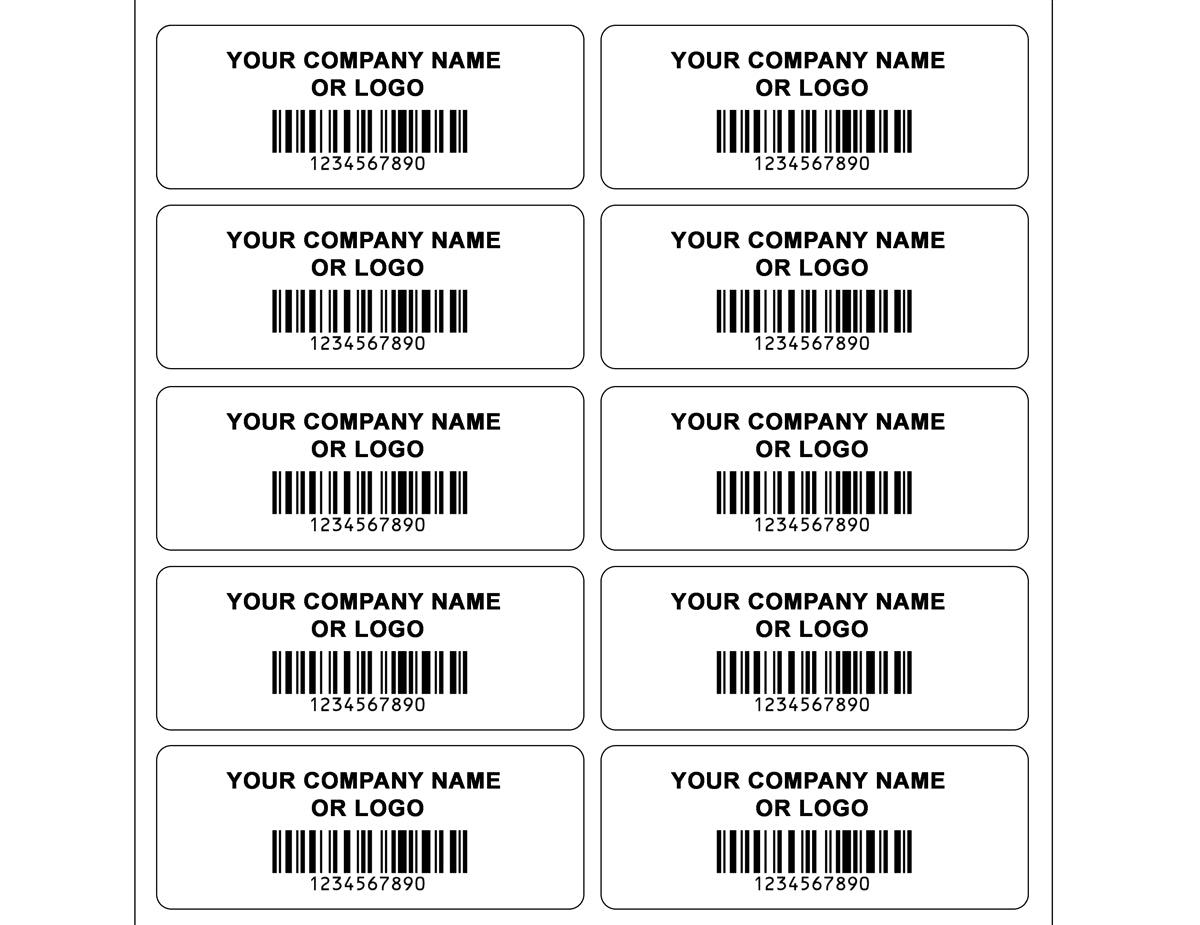 10,000 Custom Printed Asset Identification Security Stickers White Color Size 1.5" x  0.6" (38mm x 15mm) >Click on item details to customize.