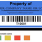 500 Custom Printed Two Colors Asset Identification Tags 1.5" x 0.6" (38mm x 15mm) >Click on item details to customize.