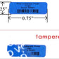 10,000 TamperColor Blue Custom Printed Security Labels: Tamper Evident, Rectangle 0.75" x 0.25" (19mm x 6mm) >Click on item details to customize.