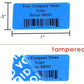10,000 TamperColor Blue Custom Printed Security Labels: Tamper Evident, Rectangle 1" x 0.5" (25mm x 13mm) >Click on item details to customize.