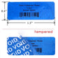 5,000 TamperColor Blue Custom Printed Security Labels: Tamper Evident, Rectangle 1.5" x 0.6" (38mm x 15mm) >Click on item details to customize.