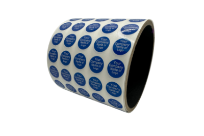 1,000 TamperColor Blue Custom Printed Security Labels: Circle 0.5" (13mm) >Click on item details to customize.