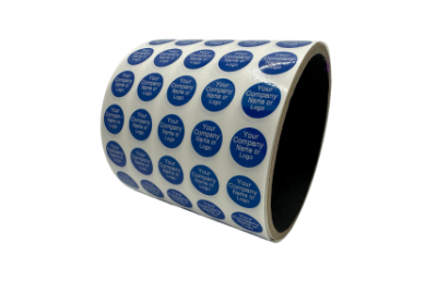 2,000 TamperColor Blue Custom Printed Security Labels: Circle 0.5" (13mm) >Click on item details to customize.