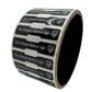 5,000 TamperColor Black Custom Printed Security Labels: Tamper Evident, Dogbone Shape Size 1.75" x 0.375 (44mm x 9mm) >Click on item details to customize.