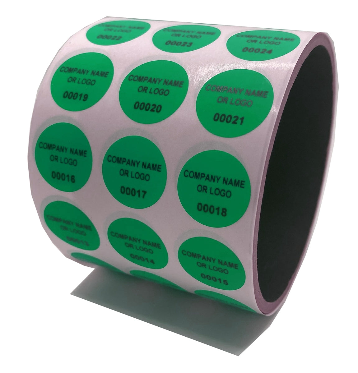 10,000 Non Residue Green Tamper-Evident Stickers TamperGuard® Security Label Seal , Round/ Circle 0.75" diameter (19mm) >Click on item details to customize.