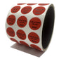 1,000 Non Residue Red Tamper-Evident Stickers TamperGuard® Security Label Seal , Round/ Circle 0.75" diameter (19mm) >Click on item details to customize.
