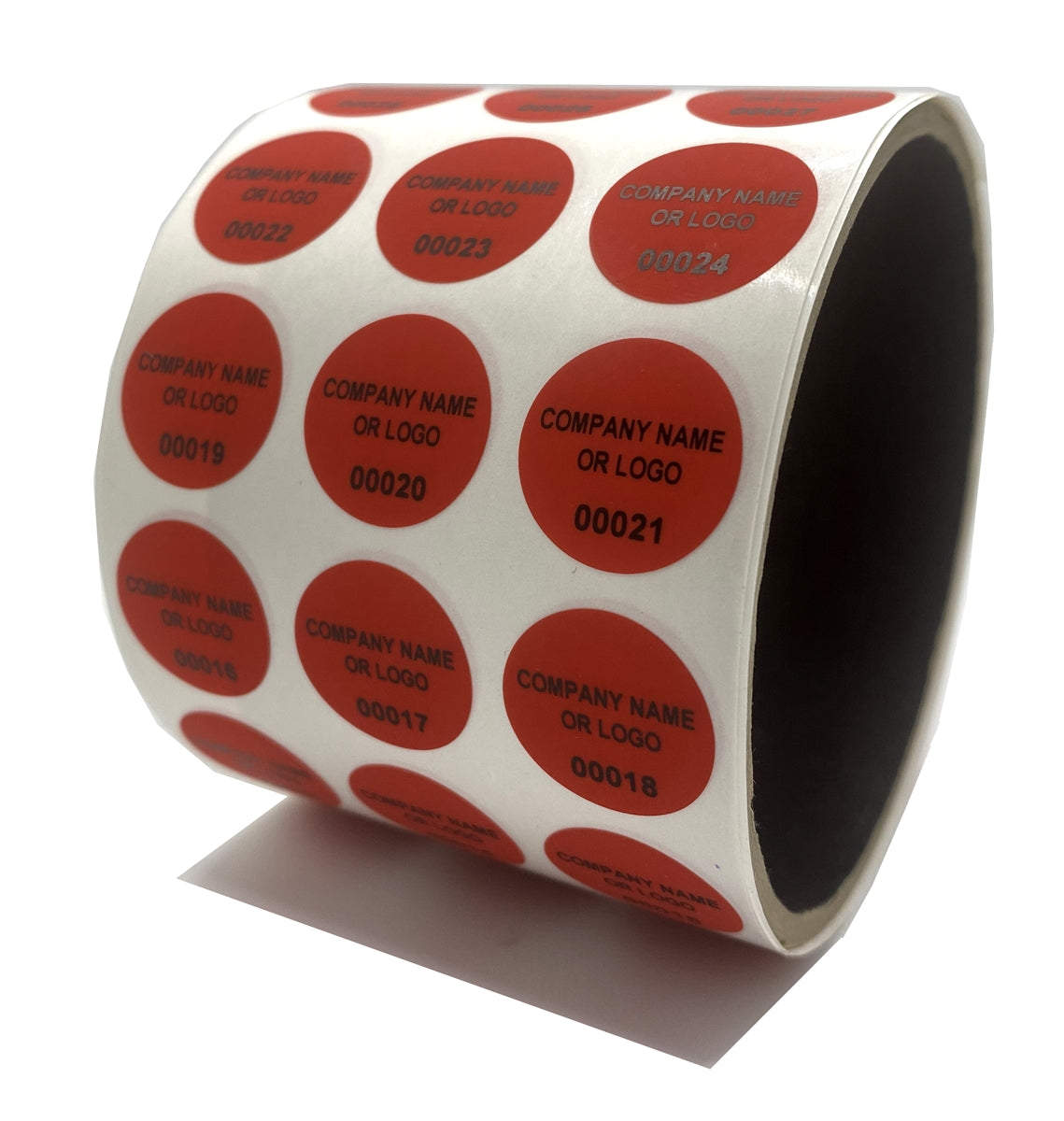 500 Non Residue Red Tamper-Evident Stickers TamperGuard® Security Label Seal , Round/ Circle 0.75" diameter (19mm) >Click on item details to customize.