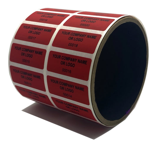 10,000 Non Residue Red Tamper-Evident Stickers TamperGuard® Security Label Seal , Rectangle 1.5" x 0.6" (38mm x 15mm) >Click on item details to customize.