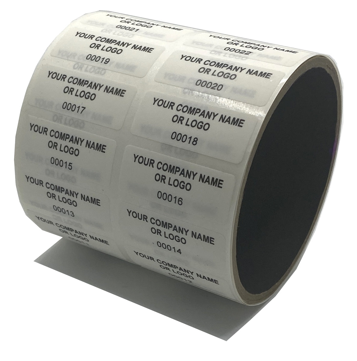 10,000 Non Residue White Tamper-Evident Stickers TamperGuard® Security Label Seal , Rectangle 1.5" x 0.6" (38mm x 15mm) >Click on item details to customize.