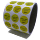 10,000 Non Residue Yellow Tamper-Evident Stickers TamperGuard® Security Label Seal , Round/ Circle 0.75" diameter (19mm) >Click on item details to customize.