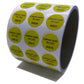 1,000 Non Residue Yellow Tamper-Evident Stickers TamperGuard® Security Label Seal , Round/ Circle 0.75" diameter (19mm) >Click on item details to customize.