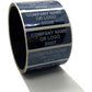 250 Black Tamper Evident Security Holographic Label Seal Sticker, Rectangle 2" x 0.75" (51mm x 19mm). CustomPrinted. >Click on item details to Customize.