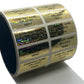 1,000 Gold Tamper Evident Security Hologram Label Seal Sticker, Rectangle 1.5" x 0.6" (38mm x 15mm). CustomPrinted. >Click on item details to Customize.