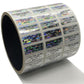 1,000 Silver Tamper Evident Security Hologram Label Seal Sticker, Rectangle 0.75" x 0.25" (19mm x 6mm). CustomPrinted. >Click on item details to Customize.