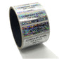 2,000 Silver Tamper Evident Security Holographic Label Seal Sticker, Rectangle 2" x 0.75" (51mm x 19mm). CustomPrinted. >Click on item details to Customize.
