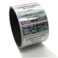 500 Silver Tamper Evident Security Holographic Label Seal Sticker, Rectangle 2" x 0.75" (51mm x 19mm). CustomPrinted. >Click on item details to Customize.