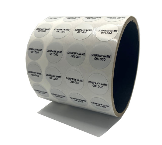 2,000 Metallic Tamper Evident Security Labels Silver Matte TamperVoidPro Seal Sticker, Round/ Circle 0.625" diameter (16mm). Custom Printed. >Click on item details to customize.