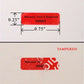 1,000 Tamper Evident Red Security Labels TamperColor® Seal Sticker, Rectangle 0.75" x 0.25" (19mm x 6mm). Printed: Warranty Void if Removed + Serialization