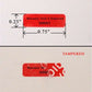 250 Tamper Evident Red Security Labels TamperColor Seal Sticker, Rectangle 0.75" x 0.25" (19mm x 6mm). Printed: Warranty Void if Removed + Serialization.