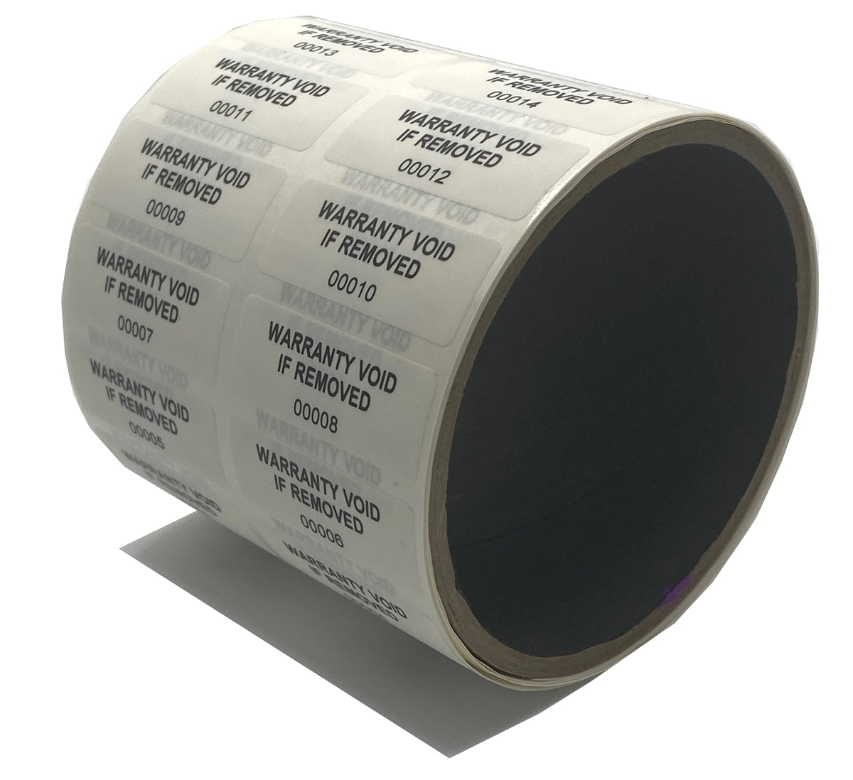 10,000 Tamper Evident White Non Residue Security Labels TamperGuard® Seal Sticker, Rectangle 1.5" x 0.6" (38mm x 15mm). Printed: Warranty Void if Removed + Serialized