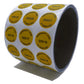 1,000 Tamper-Evident Yellow Non Residue Security Labels TamperGuard® Seal Sticker , Round/ Circle 0.75" diameter (19mm). Printed: Warranty Void if Removed + Serialized