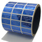 2,000 Blue Tamper Evident Holographic Security Label Seal Sticker TamperMax® Blue, Rectangle 1" x 0.5" (25mm x 13mm). Printed: Warranty Void if Removed + Serialization