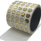 10,000 Tamper Evident Holographic Bright Gold Security Label Seal Sticker TamperMax, Round/ Circle 0.5" diameter (13mm). Printed: Warranty Void if Removed.