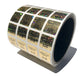 2,000 Gold Tamper Evident Holographic Gold Security Label Seal Sticker TamperMax®, Rectangle .75" x 0.6" (19mm x 15mm). Printed: Warranty Void if Removed + Serialization