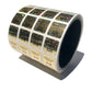 10,000 Gold Tamper Evident Holographic Security Label Seal Sticker TamperMax®, Square 1" x 1" (25mm x 25mm). Printed: Warranty Void if Removed + Serialization