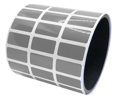 250 Grey Tamper-Evident Security Labels TamperColor® Seal Stickers, Rectangle 1" x 0.5" (25mm x 13mm).