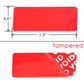 500 Red Tamper-Evident Security Labels TamperColor® Seal Stickers, Rectangle 1.5" x 0.6" (38mm x 15mm).