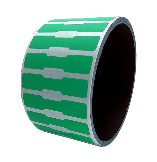 1,000 Green No Residue Tamper-Evident Security Labels TamperGuard® Seal Sticker, Dogbone 1.75" x 0.375" (44mm x 9mm).