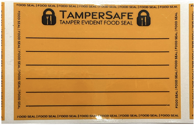 250 Neon No Residue Tamper-Evident Writable Food Seals Security Labels TamperGuard®s Size 2.37" x 1.75" (60mm x 44mm)