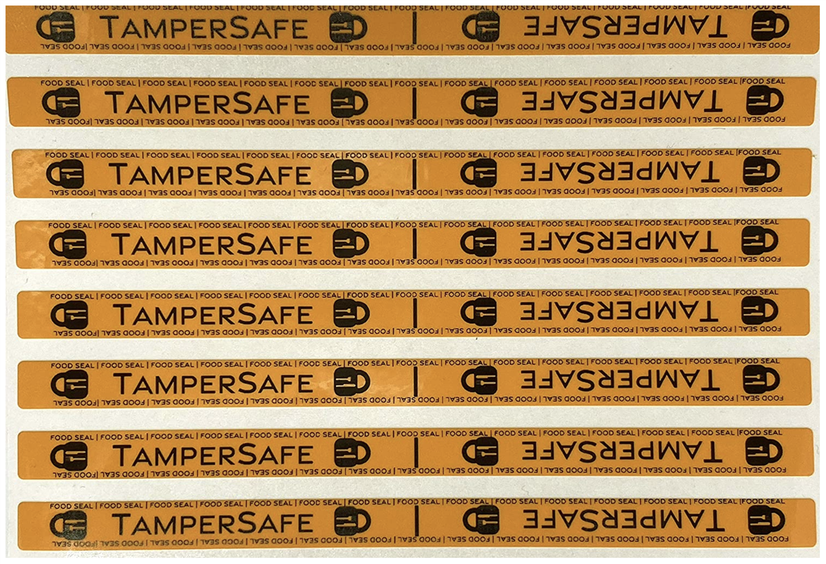 10,000 Neon No Residue Tamper-Evident Food Seals Security Labels TamperGuard®s Size 4" x 0.25" (101mm x 6mm)