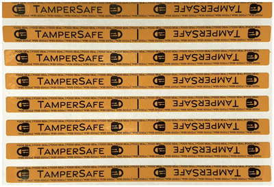 250 Neon No Residue Tamper-Evident Food Seals Security Labels TamperGuard®s Size 4" x 0.25" (101mm x 6mm)