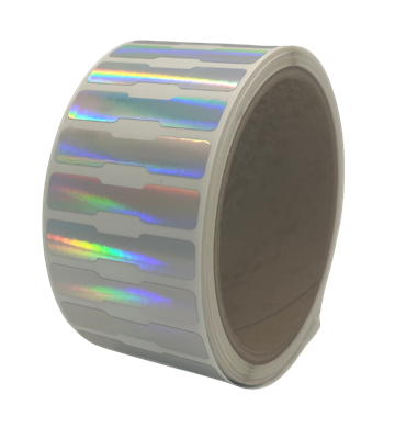 500 Rainbow No Residue Tamper-Evident Security Labels TamperGuard® Seal Sticker, Dogbone 1.75" x 0.375" (44mm x 9mm).