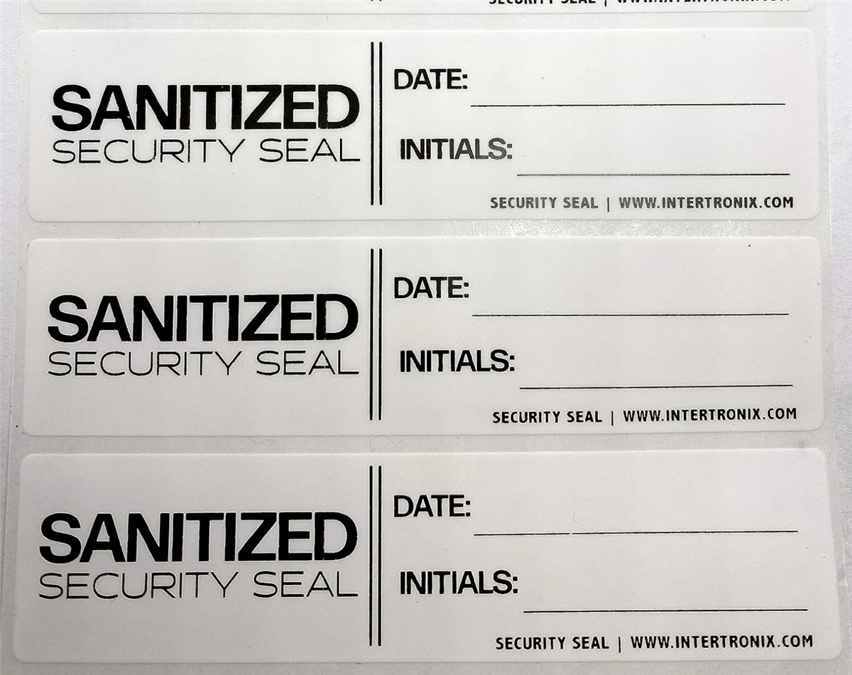 10,000 Medium Size White No Residue Area Seal Security Labels TamperGuard®s For Doors 4" x 1" (101.6 mm x 25.4mm)