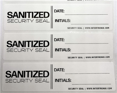 500 Medium Size White No Residue Area Seal Security Labels TamperGuard®s For Doors 4" x 1" (101.6 mm x 25.4mm)