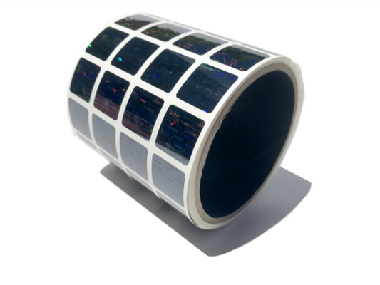 1,000 Black Tamper Evident Holographic Security Label Seal Sticker, Rectangle .75" x 0.6" (19mm x 15mm).