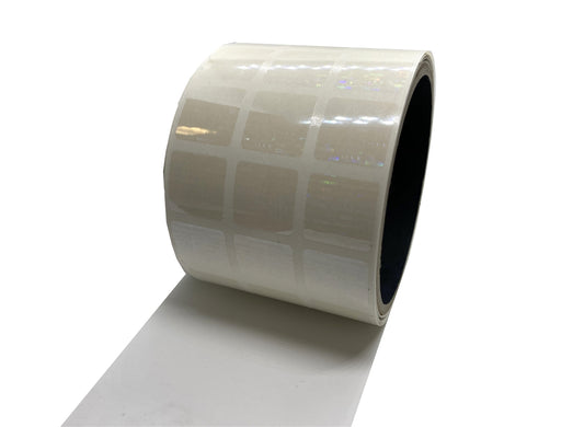 10,000 Clear Tamper Evident Holographic Security Label Seal Sticker, Square 0.75" (19mm).