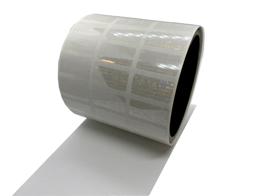 5,000 Clear Tamper Evident Holographic Security Label Seal Sticker, Rectangle 1" x 0.5" (25mm x 13mm).